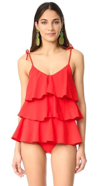Lisa Marie Fernandez Imaan Ruffle Swimsuit