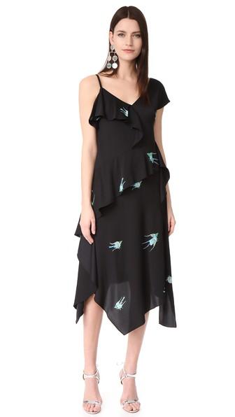 Diane Von Furstenberg Asymmetric Ruffle Dress