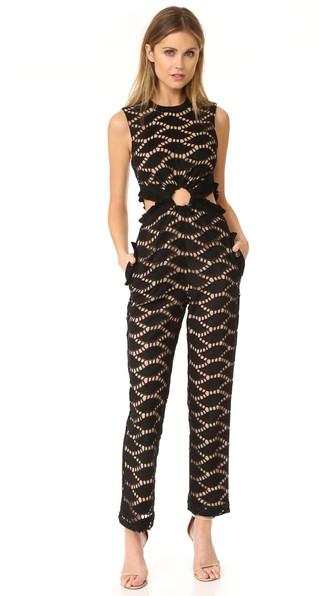 Self Portrait Cutwork Embroidered Jumpsuit