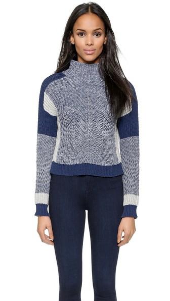 Whistles Denim Colorblock Sweater - Blue Multi