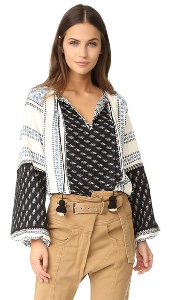 Sea Mixed Yarn Dyed Long Sleeve Top