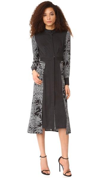 Diane Von Furstenberg Long Sleeve Cinch Waist Shirtdress