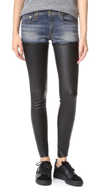 R13 Leather Chap Jeans