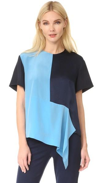 Diane Von Furstenberg Short Sleeve Paneled Tee