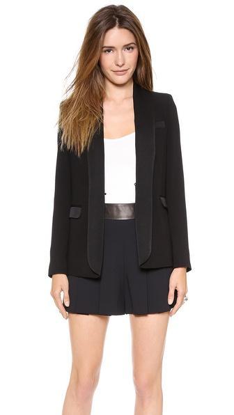 Alice + Olivia Long Tuxedo Blazer - Black