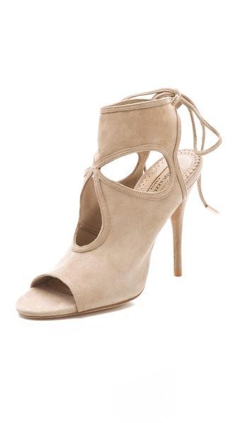 Aquazzura Sexy Thing Cutout Booties - Nude