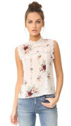 Alice Olivia Jonie Lac Combo Sleeveless Blouse