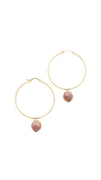 Noir Jewelry Strawberry Hoop Earrings