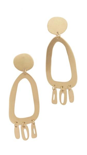 Modern Weaving Odd Oval Fringe Earrings