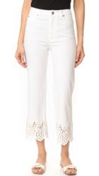 La Vie Rebecca Taylor Eyelet High Rise Straight Jeans