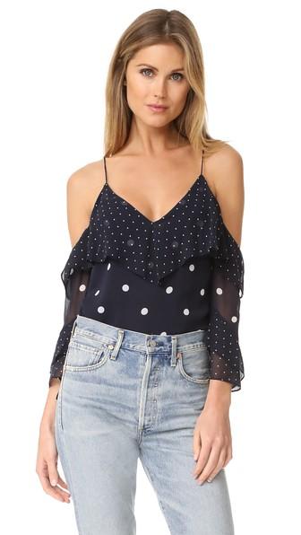 Nicholas Spot Print Spiral Sleeve Top