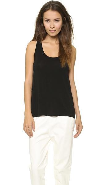 Vince Drape Hem Tank - Black