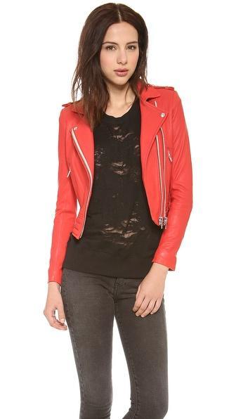 Iro Luiga Leather Jacket - Red