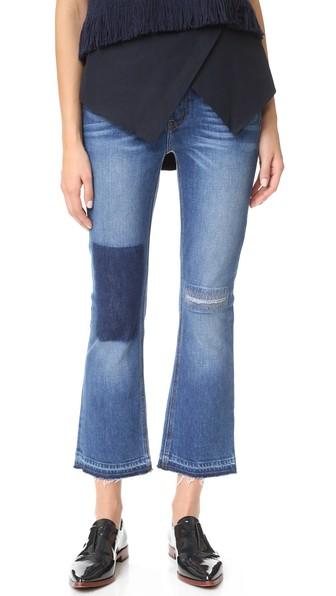 Derek Lam 10 Crosby Gia Mid Rise Cropped Flare Jeans