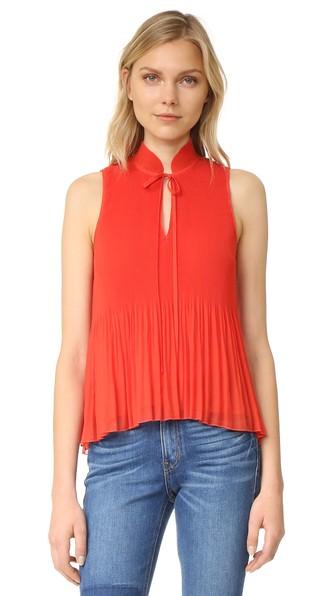 Derek Lam 10 Crosby Sleeveless Pleated Top