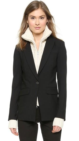 Veronica Beard Long Lean Jacket With Upstate Dickey