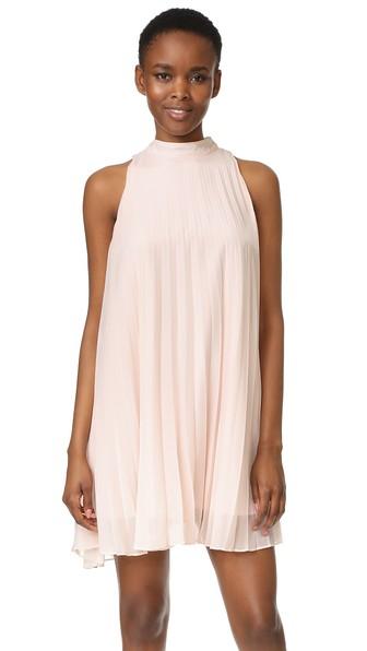 Cupcakes And Cashmere Holly Shimmer Pleated Trapeze Dress