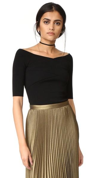 Autumn Cashmere Crisscross Off Shoulder Sweater