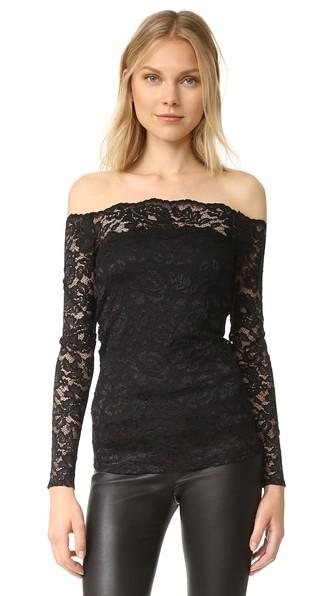 L Agence Heidi Off Shoulder Lace Top