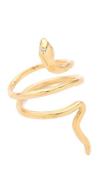 Jacquie Aiche Ja Mini Snake Ring - Yellow Gold