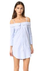 English Factory Button Down Off Shoulder Dress