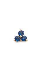 Ef Collection Blue Sapphire Trio Single Stud Earring