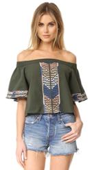 Piper Embroidered Off Shoulder Top