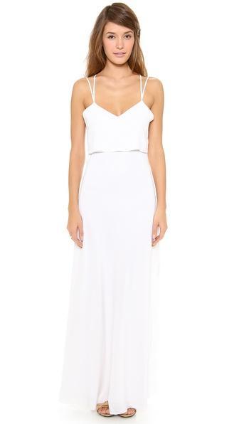 Band Of Outsiders Silk Crepe Spaghetti Strap Gown - White
