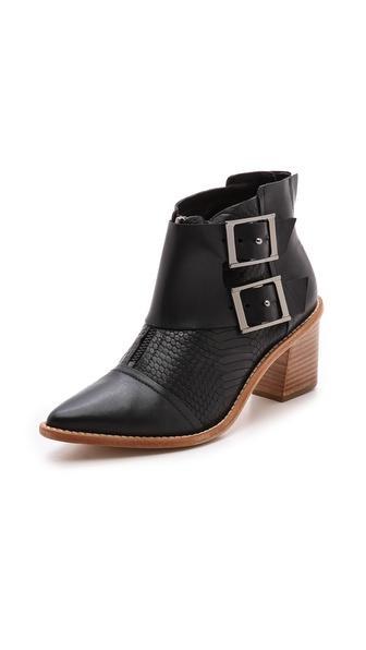 Tibi Carson Embossed Booties - Black Multi