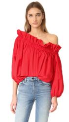 Marques Almeida Off The Shoulder Gathered Top