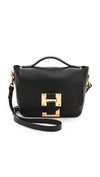Sophie Hulme Mini Soft Flap Bag - Black