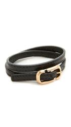 Marc Jacobs Icon Buckle Double Wrap Leather Bracelet