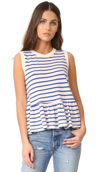The Great The Sleeveless Ruffle Tee