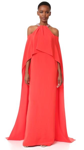 Monique Lhuillier Draped Halter Gown