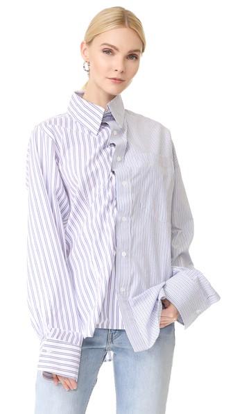 Pushbutton Striped Shirt