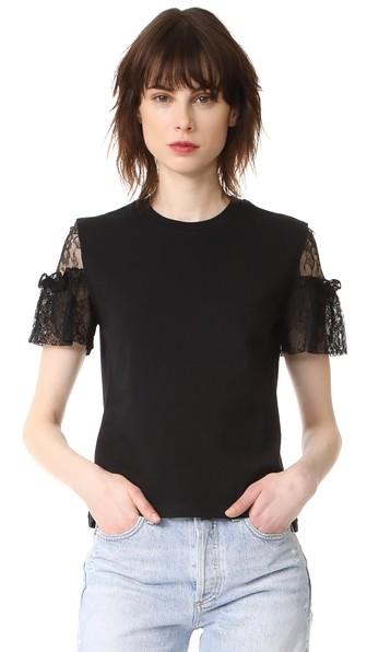 Mcq Alexander Mcqueen Lace Sleeve Top