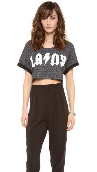 Morning Warrior La To Ny Cropped Tee - Charcoal Heather