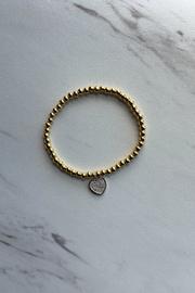  Pave Heart Charm Bracelet