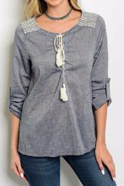  Blue Cream Top