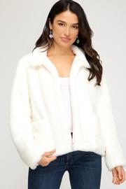  Faux Fur Jacket W Pockets