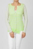  Lime Stripe Cardigan