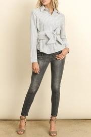  Stripe Tie Blouse