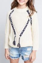  Criss-cross Tassel Sweater