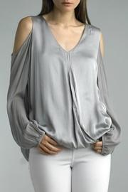  Silver Cold-shoulder Blouse