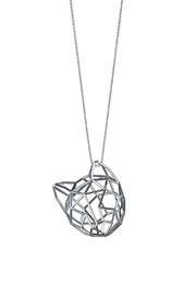  Silver Cat Large Necklace