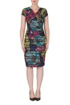  Faux Wrap Print Dress