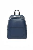  Navy Leather Backpack