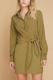  Button Up Waist Tie Bow Dress