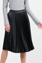  Pleated Satin Skirt