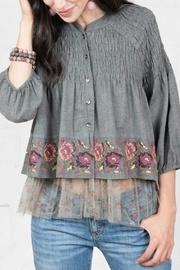  Ruffle-hem Smocked Jacket